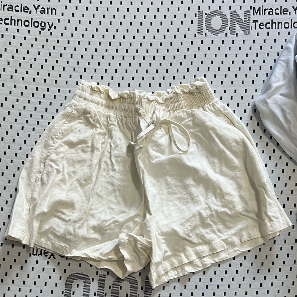 SHEIN White Linen Flowy Shorts
